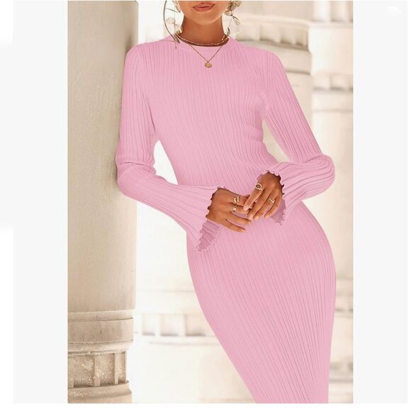 Pretty Garden Sweater Dress w Bell Sleeves NWT - Picture 1 of 12